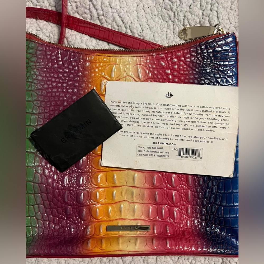 Brahmin Multicolor Croc-Embossed Crossbody Bag